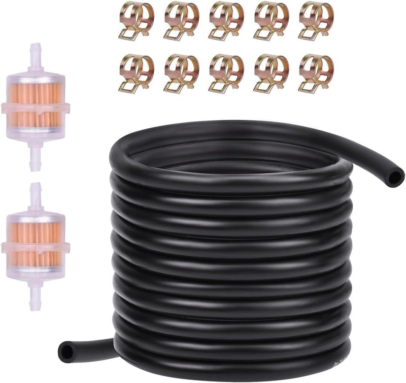 YTM 10 Feet 3/16 Inch ID Fuel Line with 2Pcs Fuel Filters for Kawasaki for honda Predator Lawn Mower Generator Chainsaws Go-Karts ATV Small Engine Generators X120 GX160 GX120 GX100 GX200 GX390 - Image 1